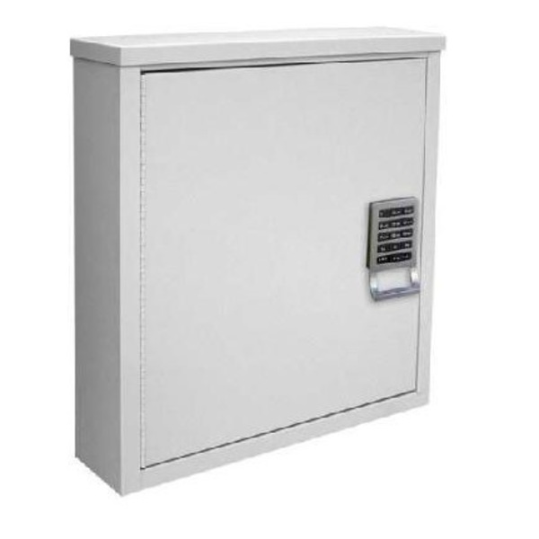 Omnimed Patient Security Cabinet with Programmable E-Lock, 8", Light Gray 291601-LG